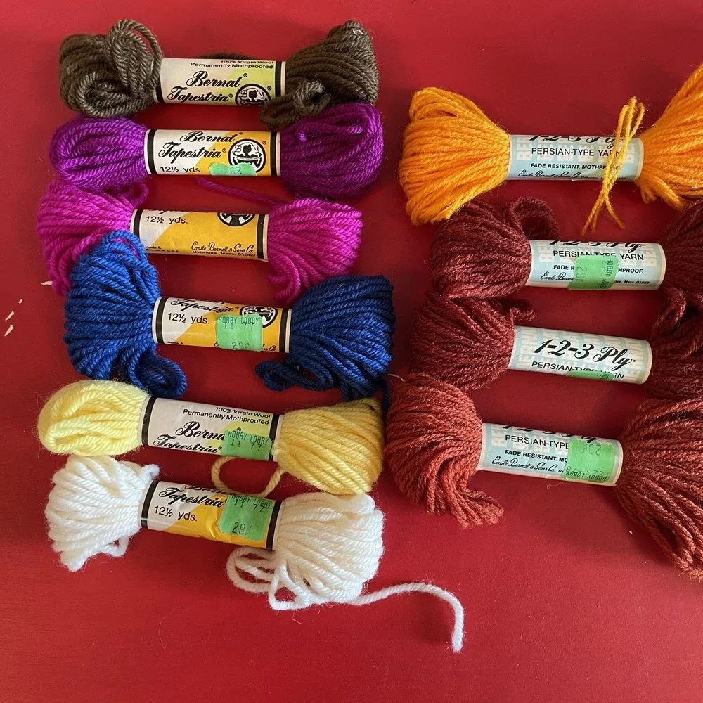 16 Vintage Bernat Tapestria 100% Virgin Wool 12 1/2 Yards Each Skein Needlepoint